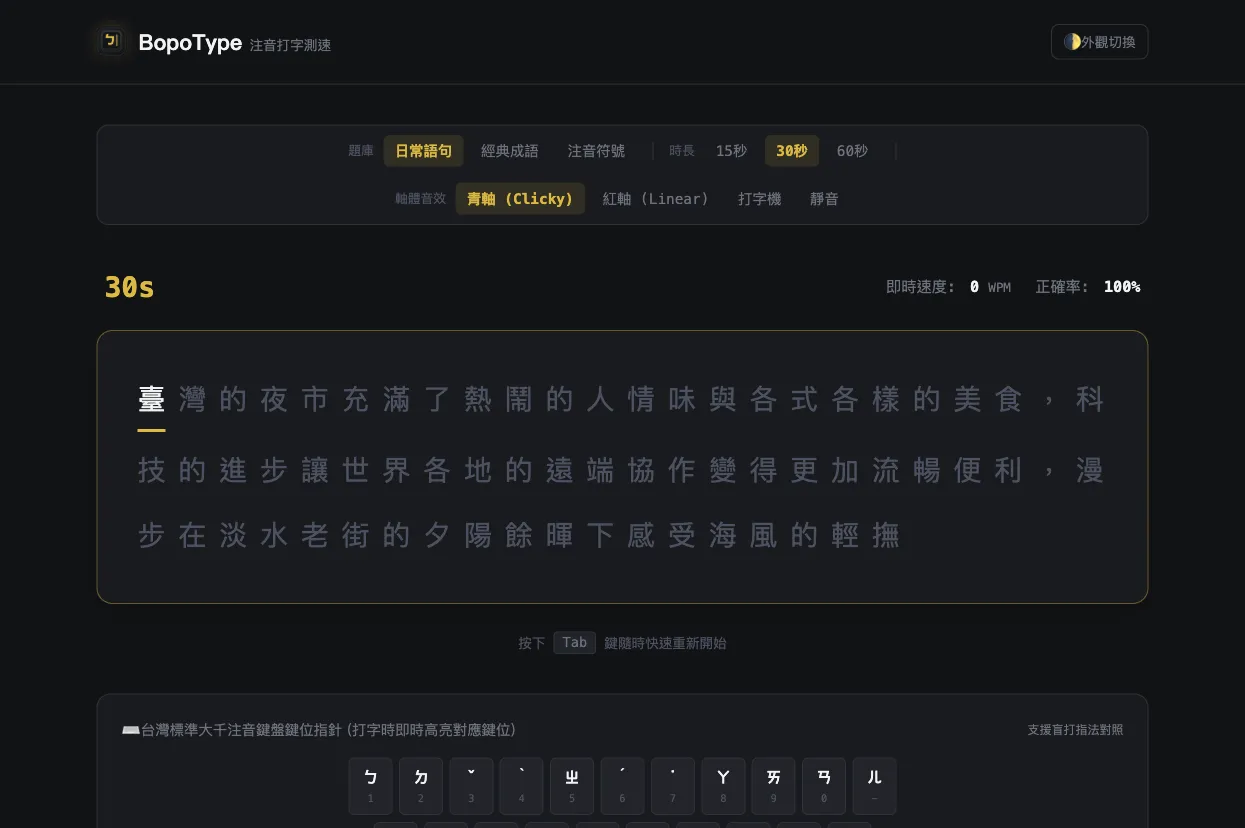BopoType 首页截图