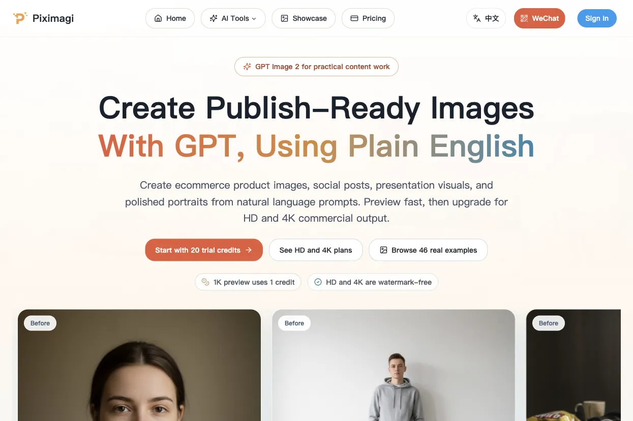 Piximagi 首页截图
